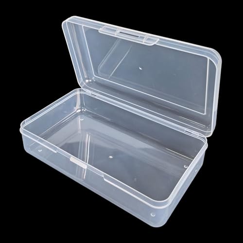 4 Pack Rectangular Clear Plastic Storage Containers Box with Hinged Lid for Beads and Other Small Craft Items (8 x 4.7 x 2.3 inch) - size: 8 x 4.7 x 2.3 inch