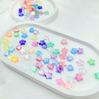 450Pcs Acrylic Beads AB Crystal Star Beads Heart Beads for Jewelry Making DIY Bead Bracelet Necklace Earrings(Light Lake Blue) - color: Light Lake Blue