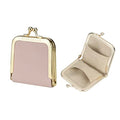 Royal Bagger Genuine Cow Leather Ultra-Slim Mini Jewelry Box, Ring & Necklace Storage, Slim Coin Purse with Kiss Lock for Women 3120 (Light Pink) - color: Light Pink