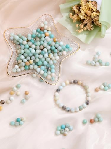 Jovivi 96pcs 8mm Round Amazonite Stone Beads for Jewelry Making - color: Amazonite