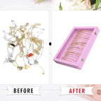 Siveit Necklace Organizer Box Premium 20 Hooks Velvet Necklace Display Jewelry Tray with Transparent Lid Jewelry Necklace Display Box for Necklace Pendants Suitable for Women and Girls (Pink) - color: Pink