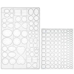 FUNSHOWCASE Cabochon Gem Silicone Mold 2 Trays for Resin Casting Jewelry Making - color: 176 Cavities 38 Designs