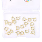BEADIA 14K Gold Plated Spring Clasps Non Tarnish 7mm 20pcs for Jewelry Making Findings - color: Spring Clasps 14K Gold, size: 7mm