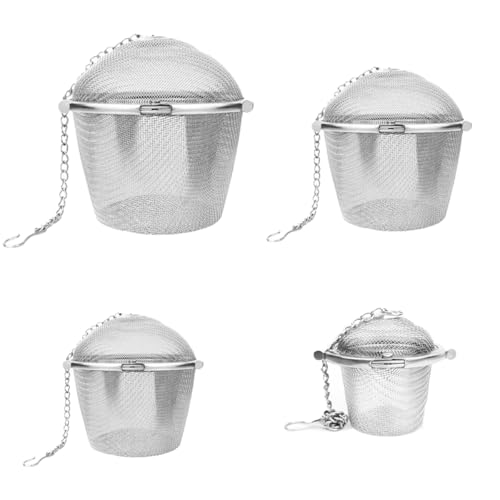 4 Jewelry Cleaner Baskets Small Parts Jewelry Cleaning Basket - Stainless Steel Basket for Ultrasonic Jewelry with Lock and Hook Ideal Small Parts Jewelry Cleaning Basket - size: 3.4+2.6Inch