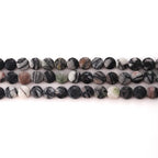 6mm Faceted Natural Black Network Stone Beads Coin Disc Gemstone Spacer Beads for Jewelry Making DIY Bracelet Necklace - color: Black Network