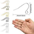 600pcs French Earring Hooks for Jewelry Making,Hypoallergenic Ear Wires Earring Hooks for DIY Craft Earring Making(6 Colors) - color: 600Pcs Gold,Silver,K Gold,White K,Ancient Cyan,Gun Black