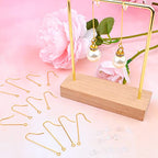 50pcs 2 Sizes Hypoallergenic Long Earwire Hooks Stainless Steel Earring Hooks with Vertical Hanging Loop and 50pcs Earring Safety Backs for DIY Jewelry Making Findings - color: Golden
