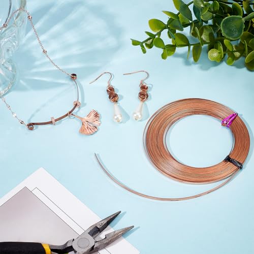 BENECREAT 19.7FT 26 Gauge Flat Pure Copper Wire, 2.5mm Wide Flat Bezel Wire Tarnish Resistant Jewelry Wire for DIY Jewelry Craft Making - size: 2.5mm