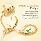 50PCS Leverback Earring Hooks, Stainless Steel Open Loop Leverback Hoops, Leverbacks French Earring Hooks for Making Dangle Earrings, Smooth to Open & Close (Silver and Gold) - color: Silver+gold