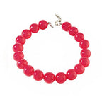 Chunky Acrylic Resin Beaded Necklace for Women Colorful Large Round Choker Adjustable Stack Acrylic Beads Necklace Resin Summer Party Jewelry - style: Red