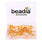 BEADIA 18K Gold Plated Screw Earring Clips 13x15mm 20pcs for Jewelry Making Findings - size: Clips 4# 13x15mm