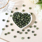 1 Box 8MM 120PCS Natural Taiwan Green Jade Round Beads with Holes Crystal Gemstone Stone Energy Power Loose Spacer Bead for Jewelry Making Earrings Bracelets Necklaces DIY Craft Supplies