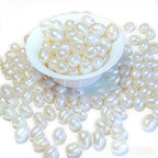 50 Pcs Real Pearl Beads for Jewelry Making AAA 7-8 mm Non-Porous Natural Pearls Beads Real Freshwater Pearls Oval Pearl Bead Loose Gemstone Bead Gift for Mother's Day.,DIY Gifts. - color: White 7-8mm, no holes.