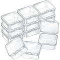 SATINIOR 12 PacK Clear Plastic Beads Storage Containers Box with Hinged Lid for Beads and More (1.7x1.7x0.79 Inch) - size: 1.7 x 1.7 x 0.79 Inch