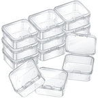 SATINIOR 12 PacK Clear Plastic Beads Storage Containers Box with Hinged Lid for Beads and More (1.7x1.7x0.79 Inch) - size: 1.7 x 1.7 x 0.79 Inch