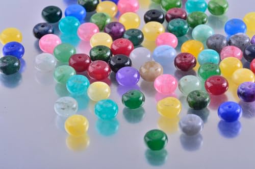 Rondelle Beads for Jewelry Making 5x8mm Natural Stone Beads 1 Strand 15.5inch Lentil Spacer Beads Rondelle Gemstone Bead Semi-Precious Stone Bead for Bracelet Necklace Crafts Mix Colors - color: Rondelle Stone Beads Mix