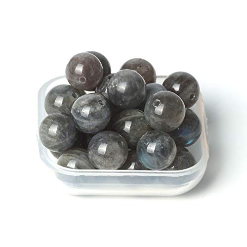 100Pcs Natural Stone 6mm Grey Moonstone Round Loose Gemstone Energy Healing Beads Hole Size 1mm DIY Smooth Beads for Bracelet Necklace Earrings Jewelry Making - color: Grey Moonstone, size: 6mm