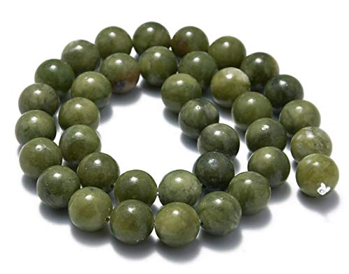 AD Beads Natural Gemstone Smooth Round Loose Beads 15“ 6mm 8mm 10mm (8mm, Chinese Sinkaing Jade) - color: Chinese Sinkaing Jade, size: 8mm