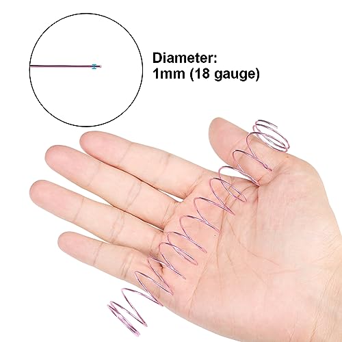 18 Gauge Aluminum Craft Wire, 165 Feet 1mm Bendable Metal Wire for Jewelry, Sculpting, Modeling, Wreaths, Floral Making, Beading, Wire Wrapping (Light Pink) - color: Light Pink