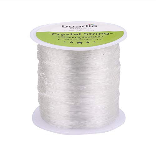 BEADIA Elastic Crystal String 0.6mm Clear Bead Cord for Bracelet Beading Jewelry Making 164yard - size: 0.6mm
