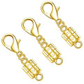 925 Silver Magnetic Necklace Clasp with Lobster Clasp,Magnetic Necklace Clasps and Closures for Bracelet Necklace Extender (3golden) - color: 3golden