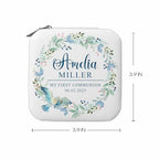 Personalized First Communion Gift for Girls – Custom Jewelry Box with Name & Date, Elegant Keepsake for First Holy Communion - color: Wreath