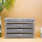 Weiai Acrylic Jewelry Organizer, Clear Jewelry Box with 4 Drawers, Jewelry Case Storage for Women (Gray) - color: Gray