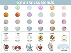 PAMIR TONG 1000PCS 8mm Glass Kit Set Round Beads Bulk,Imitative Jade Beads Kit, Bracelet Space Loose Beads for Jewelry Making Earring, Necklaces, DIY Crafts & Gifts #354 - size: 8mm Double Color #354