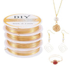 Beadthoven 45 Ft 14K Gold Filled Wire 21 Gauge 0.7mm Dead Soft Round Gold Filled Brass Wire for Crafts Wire Wrap Jewelry Making Supplies - size: 21 Gauge (0.7mm)