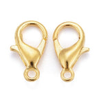 HDSupplies 100 Pieces - Lobster Clasps - Gold Tone - 12x6mm w/ 1.2mm Hole - color: Gold Tone, size: 12x6mm