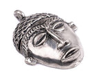 TheBeadChest African Silver Mask Pendant (75x55mm): Genuine West African Mask Design for DIY Jewelry & Necklaces - color: Silver, size: Large (75x55mm)