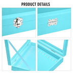 Vicoter Velvet Necklace Display Jewelry Tray 20 Hook Necklace Tray Necklace Pendant Jewelry Tray for Women and Girls - color: Light Blue, size: 20 Hook