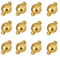 10PCS 8MM Jewelry Magnetic Clasps Round Magnetic Clasps for Bracelet Necklace Making Magnet Converter, DIY Jewelry Accessories (Gold)