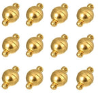 10PCS 8MM Jewelry Magnetic Clasps Round Magnetic Clasps for Bracelet Necklace Making Magnet Converter, DIY Jewelry Accessories (Gold)