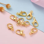 HDSupplies 100 Pieces - Lobster Clasps - Gold Tone - 12x6mm w/ 1.2mm Hole - color: Gold Tone, size: 12x6mm