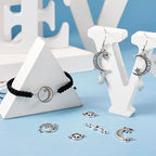 Pandahall 36Pcs Star Connector Charms Pentagram Crescent Moon Links Charm Alloy Tibetan Style Celestial Link Pendants 6 Styles for Jewelry Necklace Bracelet Earrings Craft