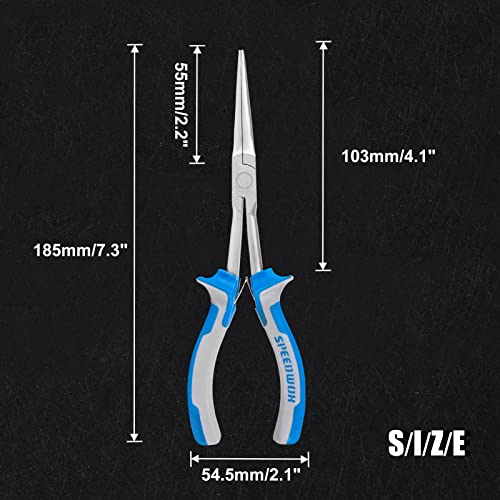 SPEEDWOX Long Reach Needle Nose Pliers 7 Inches Slim Extra Long Nose Pliers Mini Precision Wire Looping Fine Pliers for Jewelry Making, Bending Wire and Small Object Gripping, Smooth Jaws - style: Needle Nose Pliers