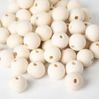 100pcs Wooden Beads for Crafts 25mm Natural Unfinished Bulk Large Beads for Garland Macrame Jewelry Making & DIY Farmhouse Decor (25mm) - size: 25mm