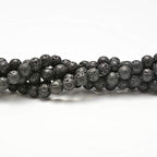 NCB 100pcs Genuine Gemstone Loose Beads 6mm Natural Stone Beads Round Real Energy Stones for DIY Jewelry Making Bracelet Necklace, Stretch Unisex (Black Volcanic Lava, 6mm 100Beads) - color: Black Volcanic Lava, size: 6mm 100beads