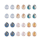 Craftdady 360Pcs Faceted Glass Teardrop Beads 6 Colors Transparent Pearl Luster Water Drop Glass Crystal Loose Beads Electroplate Charms for DIY Jewelry Crafts Making - color: 6 Colors, 6x6mm