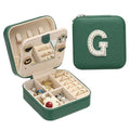 PATIKIL Travel Jewelry Case,G Initial Small Travel Jewelry Box Organizer Rings Earrings Storage Case Personalized Gifts for Women Girls Birthday Christmas Bridesmaid Gifts,Dark Green - style: G