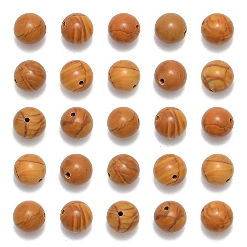 NCB 200pcs 4mm Woodgrain Jasper Loose Beads for Jewelry Making, Natural Semi Precious Beads Round Smooth Gemstones Spacer Beads Charms for Necklaces Bracelets (Woodgrain Jasper, 4mm 200Beads) - color: Woodgrain Jasper, size: 4mm 200beads