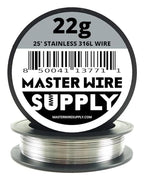 Stainless Steel 316L - 25' - 22 Gauge Wire - 25ft - 0.65mm - 0.025in - Master Wire Supply - Made in USA