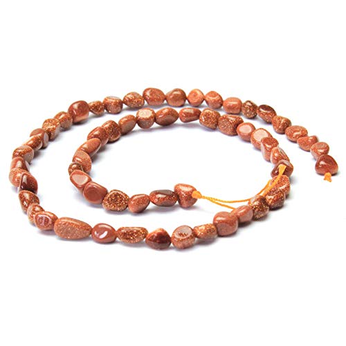 MJDCB Natural Irregular Shape Stone Beads 6-8mm Gold Sand Stone Gemstone Energy Cured for Jewelry Making Necklaces - color: Gold Sand Stone