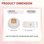 HARFINGTON 200 Pcs 4x7mm Acrylic Letter Beads, Round White Alphabet Beads Letter B, Alphabet Spacer Beads for Jewelry Making Bracelets Necklaces - style: Letter B