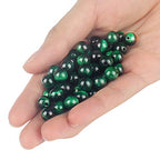 70PCS Natural 8MM Healing Gemstone, Green Tiger’s Eye Energy Stone Round Loose Beads, Semi-Precious Crystal Beads with Free Elastic String for Jewelry Making DIY - color: Green Tiger’s Eye, size: 8MM