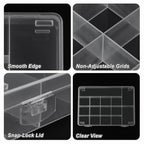 SUTOKAKA 1Pc 15 Grids Plastic Organizer Storage Box for Jewelry Small Components Fixed Dividers Bead Container Tools Holder Case for DIY Nail Crafts Beading Art Supplies - size: 15