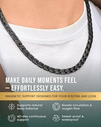 MagnetRX Titanium Magnetic Necklace – Ultra Strength Magnetic Necklaces for Men & Women – Effective Titanium Necklace with 62 Magnets (Black, 22 Inches) - color: Black, size: 22 Inch (Pack of 1)