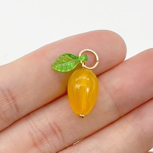 50pcs Glass Pendant Charms - Multicolor Theme Drops for Necklace Craft, Jewelry Making Supplies (Various Styles) - style: Mango