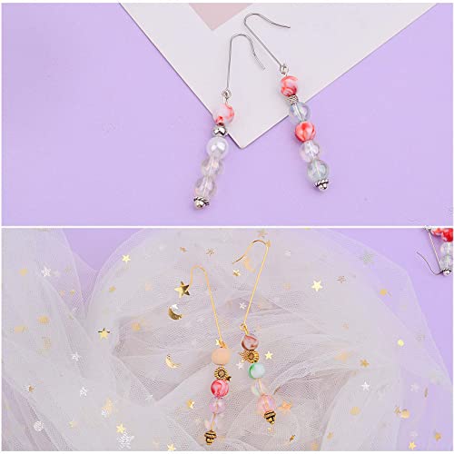 40pcs 2 Sizes Stainless Steel Earring Hooks & Backs, Hypoallergenic, French, Clear, DIY Earring Jewelry Making Supplies - color: Golden&Silver